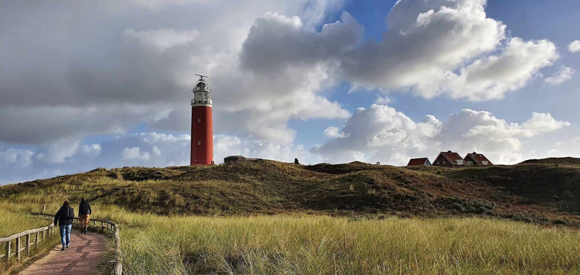 View onto the Lighthouse on Texel, Netherlands.