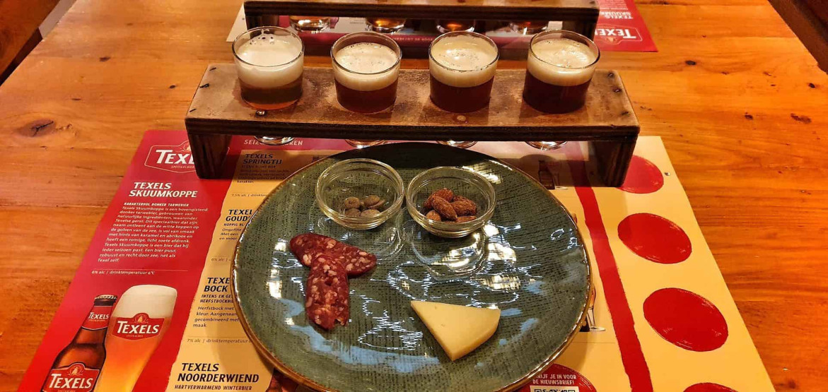 Beer tasting at the Texel Brewery, Netherlands.