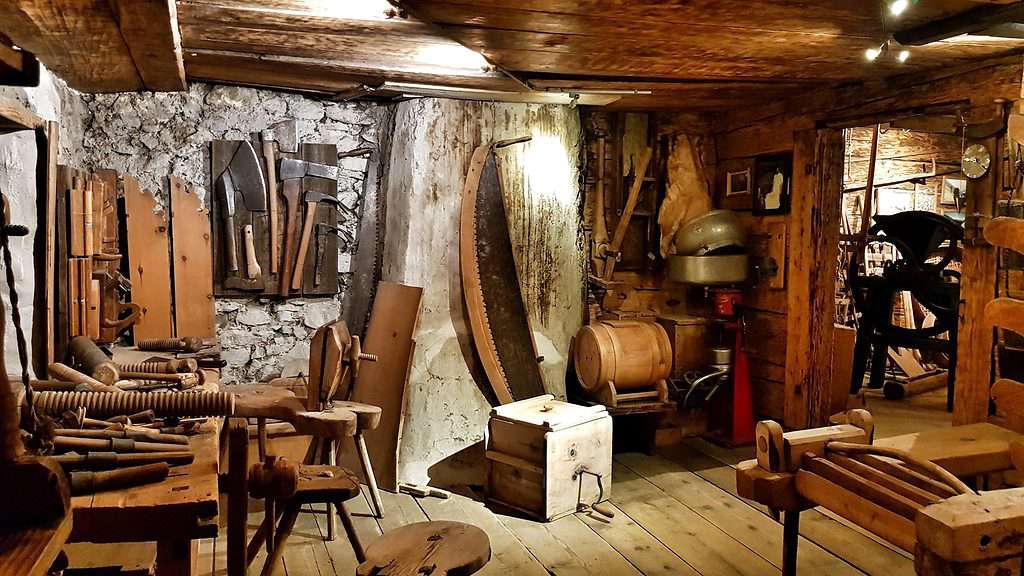 Working area of the Bauernmuseum of the Wirtshaus Walserstube Paznauner