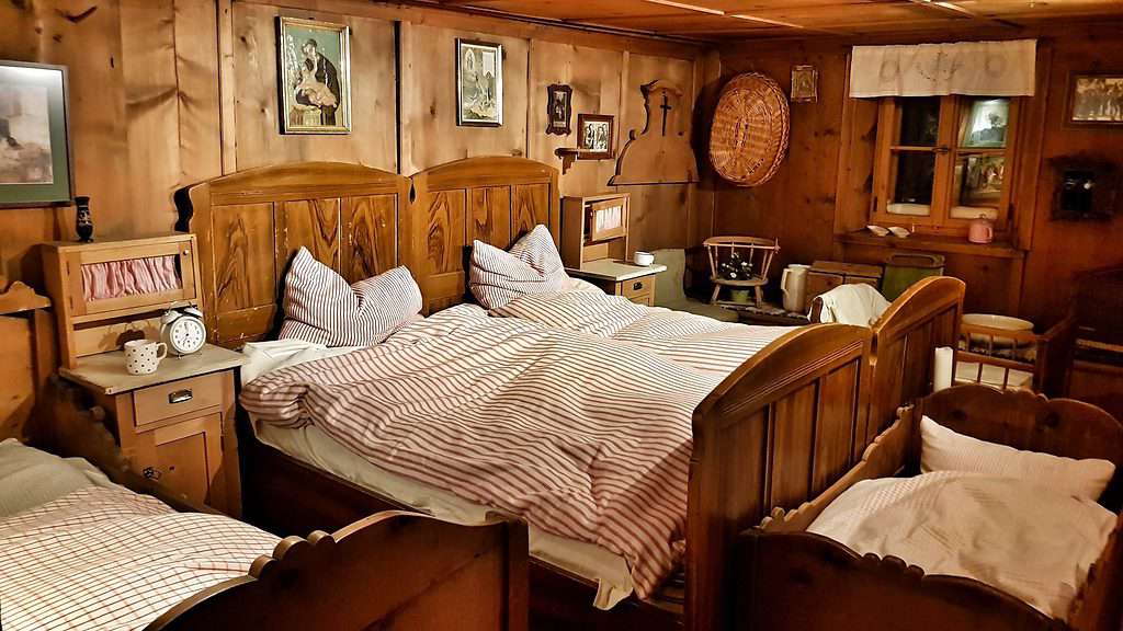 Bedroom of the Bauernmuseum of the Wirtshaus Walserstube Paznauner
