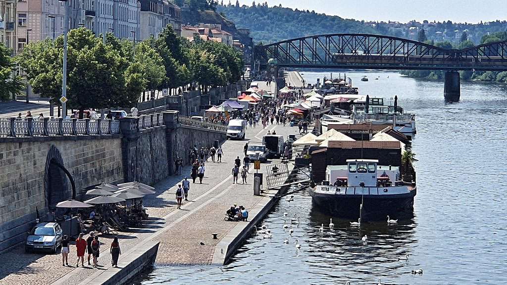 Rasin embankment in Prague, Czech Republic.